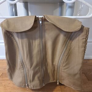 HYFVE Brown Zippered Corset Top